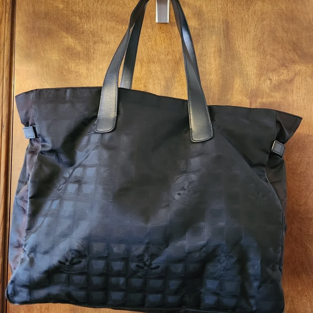 CHANEL Black Quilted Logo Tre Grand Modele Tote Travel Bag